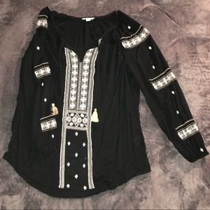Black tribal blouse with tassels